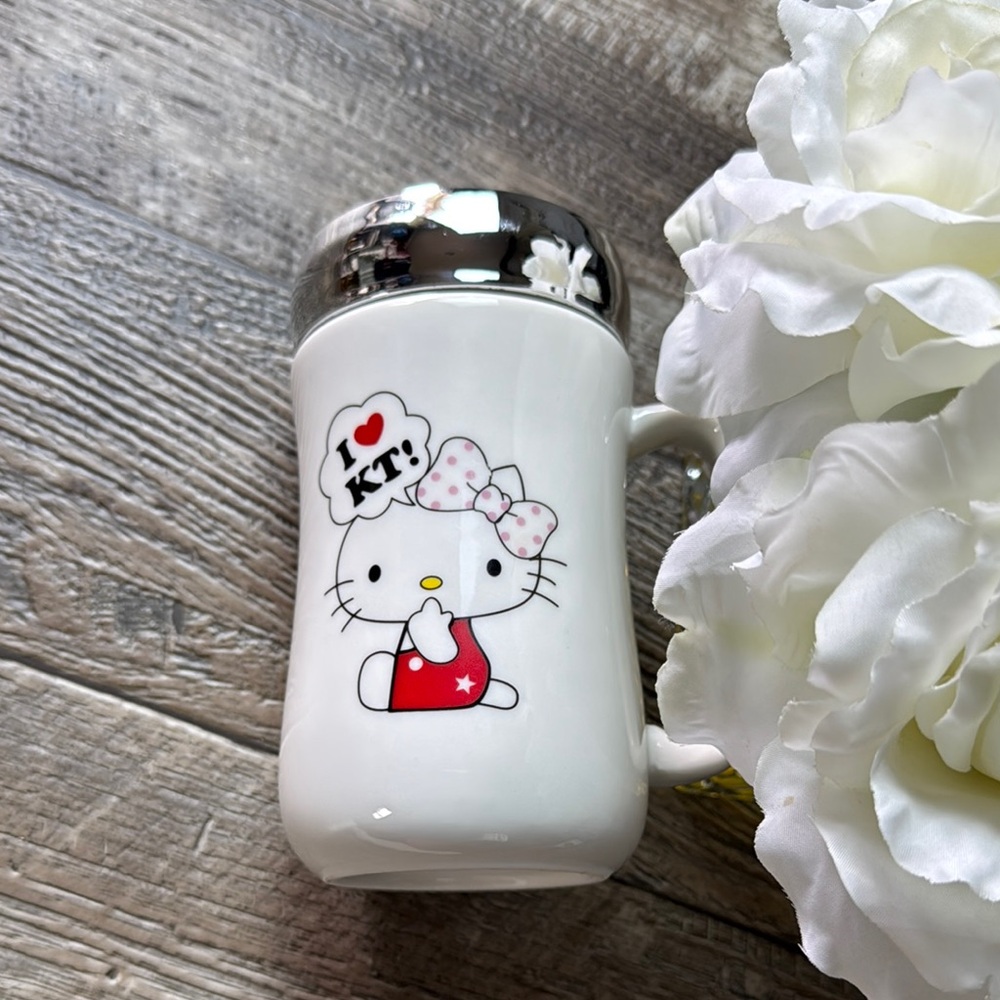 Hello Kitty White and Silver Beautiful Mug ☕️ 🐱